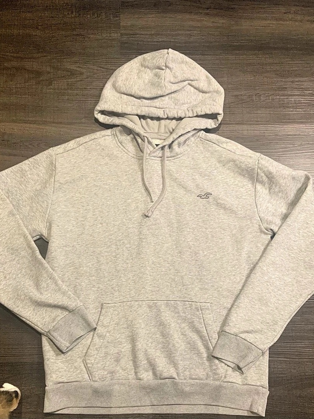 Hollister Relaxed Fit Icon Logo Hoodie Gray Medium